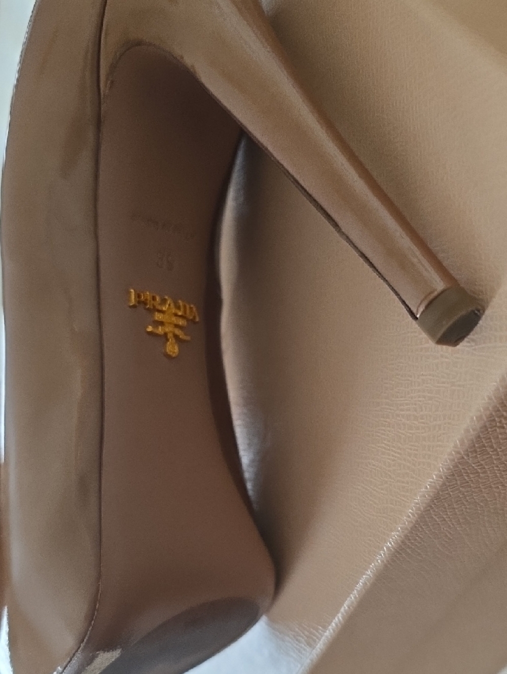 Prada Nude Patent Leather High-Heel Pumps - Picture 4 of 5